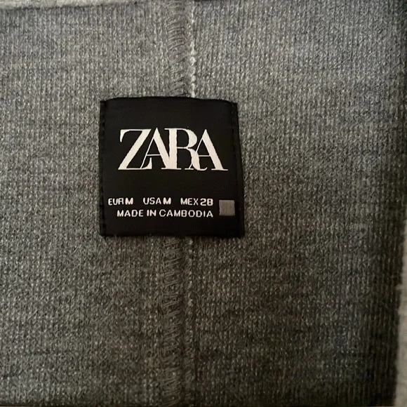 Zara Jacket Womens Large Gray Open Front Lapel Coat Pockets Blazer Overcoat - Picture 3 of 6